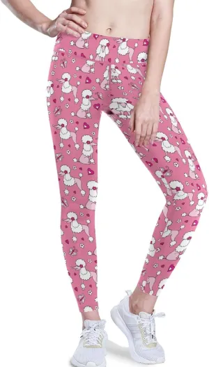 Polka Dot High Waisted Leggings for Women - Full Length Capri Buttery Soft Yoga Pants for Workout Athletic