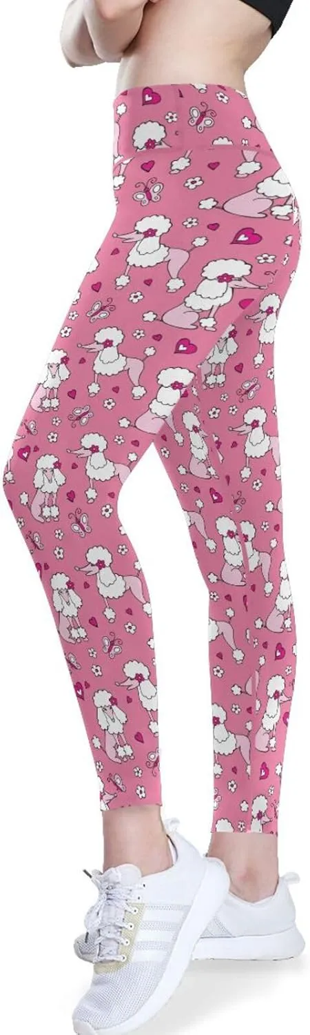 Polka Dot High Waisted Leggings for Women - Full Length Capri Buttery Soft Yoga Pants for Workout Athletic