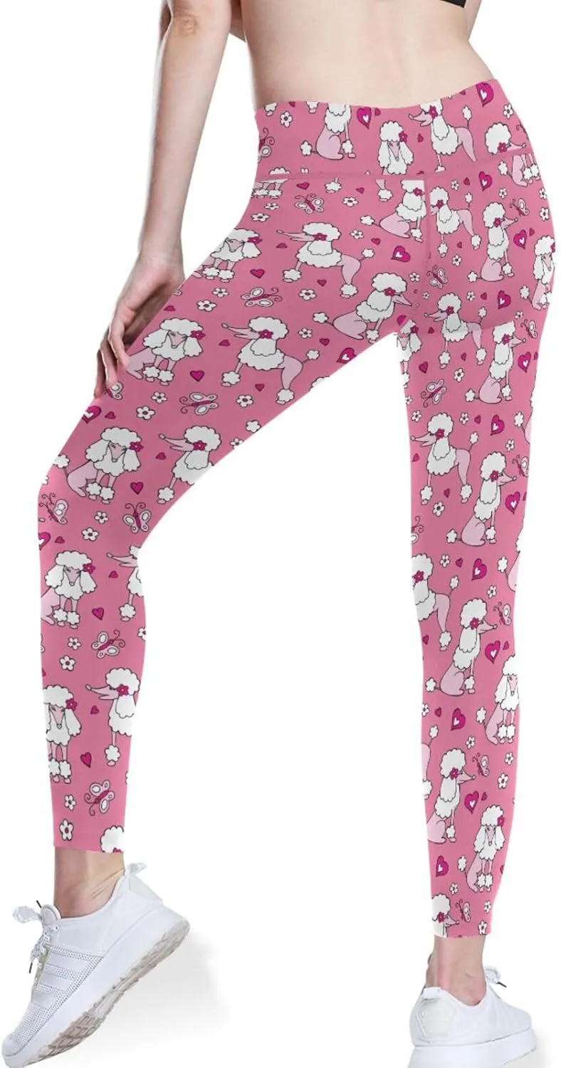 Polka Dot High Waisted Leggings for Women - Full Length Capri Buttery Soft Yoga Pants for Workout Athletic
