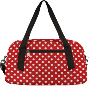 Polka Dot Red Kids Duffel Bag for Girls Boys Teens, Dot Oil Painting Dance Bag Overnight Small Duffel Bag Carry On Weekend Sports Gym Travel Bag for School Practice Gymnastics Ballet