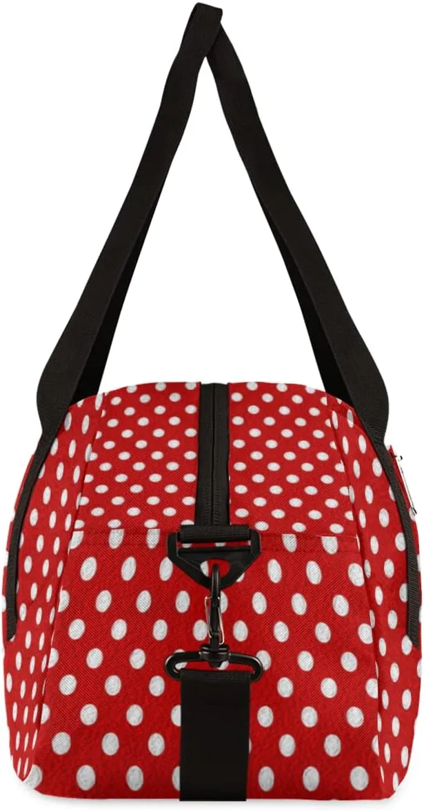 Polka Dot Red Kids Duffel Bag for Girls Boys Teens, Dot Oil Painting Dance Bag Overnight Small Duffel Bag Carry On Weekend Sports Gym Travel Bag for School Practice Gymnastics Ballet