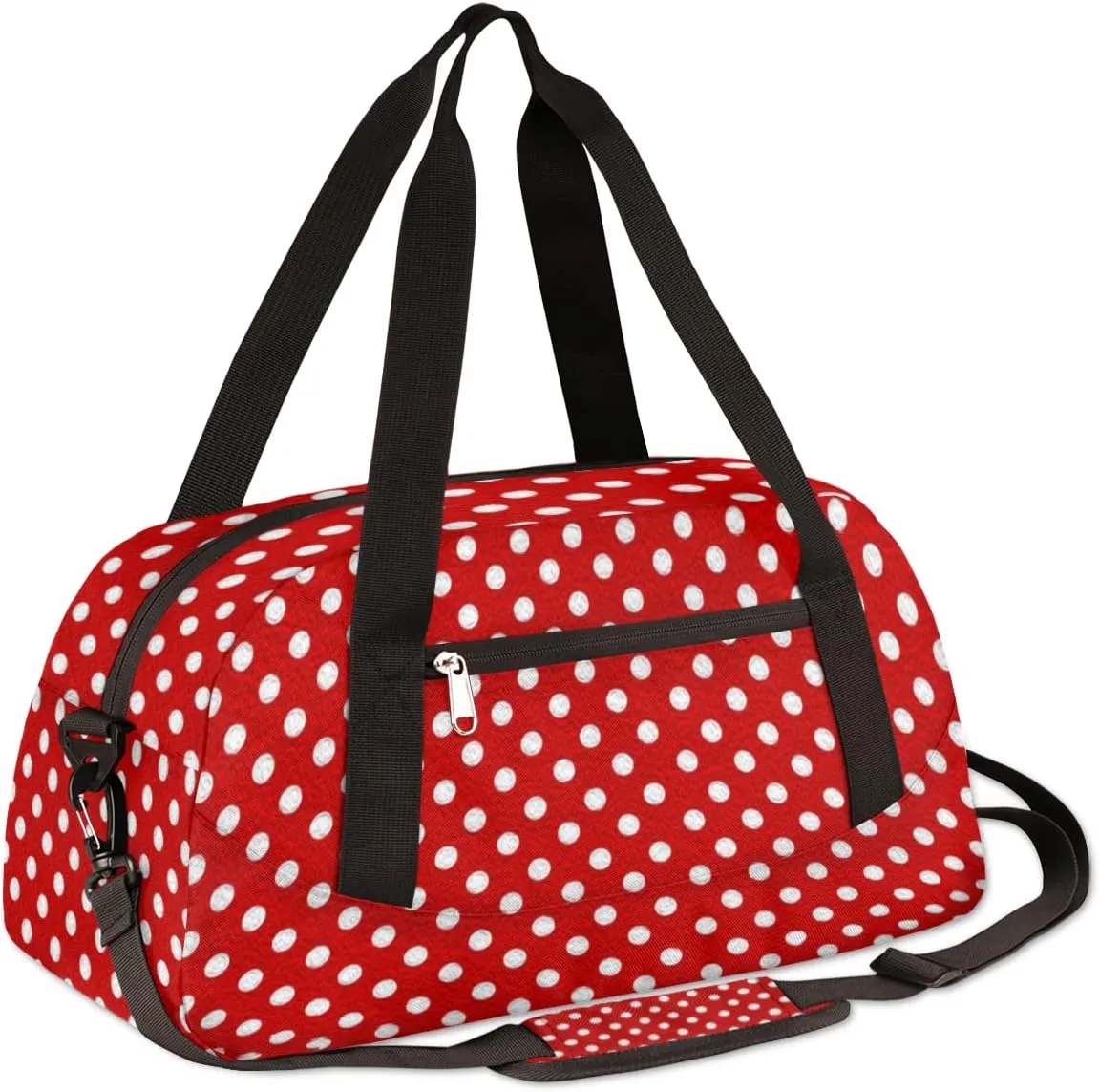 Polka Dot Red Kids Duffel Bag for Girls Boys Teens, Dot Oil Painting Dance Bag Overnight Small Duffel Bag Carry On Weekend Sports Gym Travel Bag for School Practice Gymnastics Ballet