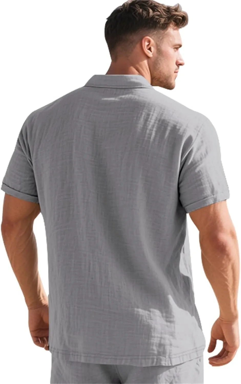 Polo T Shirts for Men Casual Henley Shirt Short Sleeve Lapel Collar Summer Beach Holiday Vacation T Shirt with Button