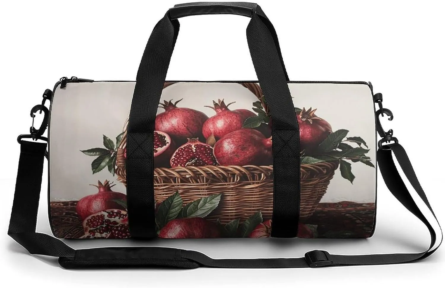 Pomegranates in Basket Gym Bag Sport Gym Tote Bag Lightweight Duffle Bag Carry On Weekender Bags for Women Men