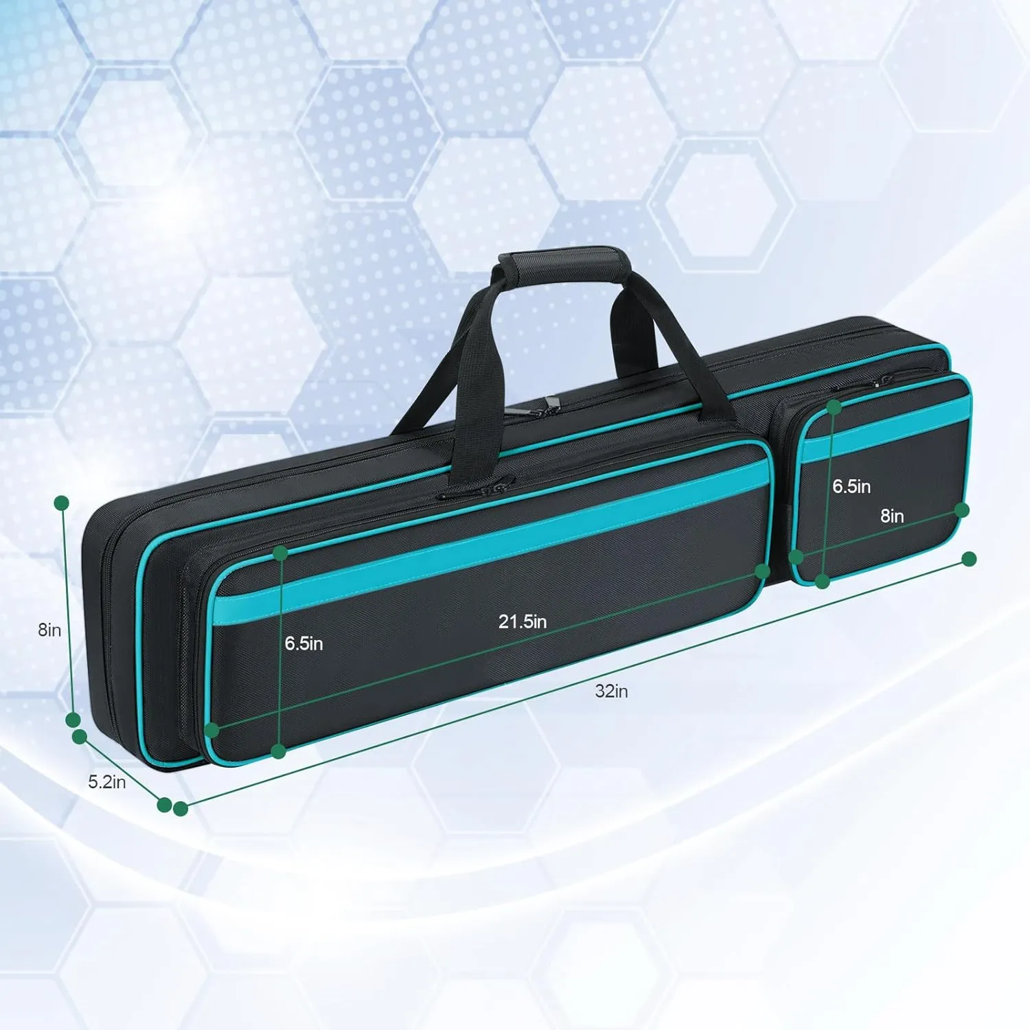 Pool Cue Case 4x5, Pool Cue Carrying Case Soft Padded Billiard Stick Bag with Multi-pocket for 4 Butts and 5 Shafts, Pool Stick Case Cue Bag with Backpack-straps for Pool Cues and Accessories