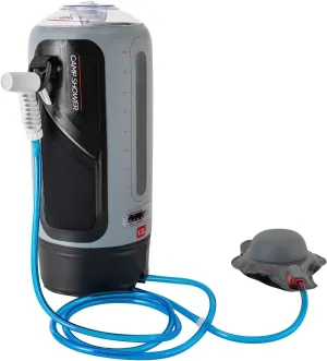 Portable Pressure Outdoor Camping Shower Bag with Air Pump Shower Head Hose,12L Solar Absorbing 3-Gallon Water Tank,Durable and Waterproof Shower Equipment