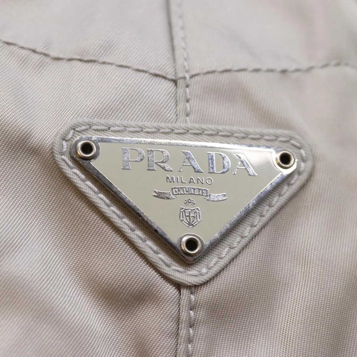 PRADA Chain Shoulder Bag Nylon Gray 74973