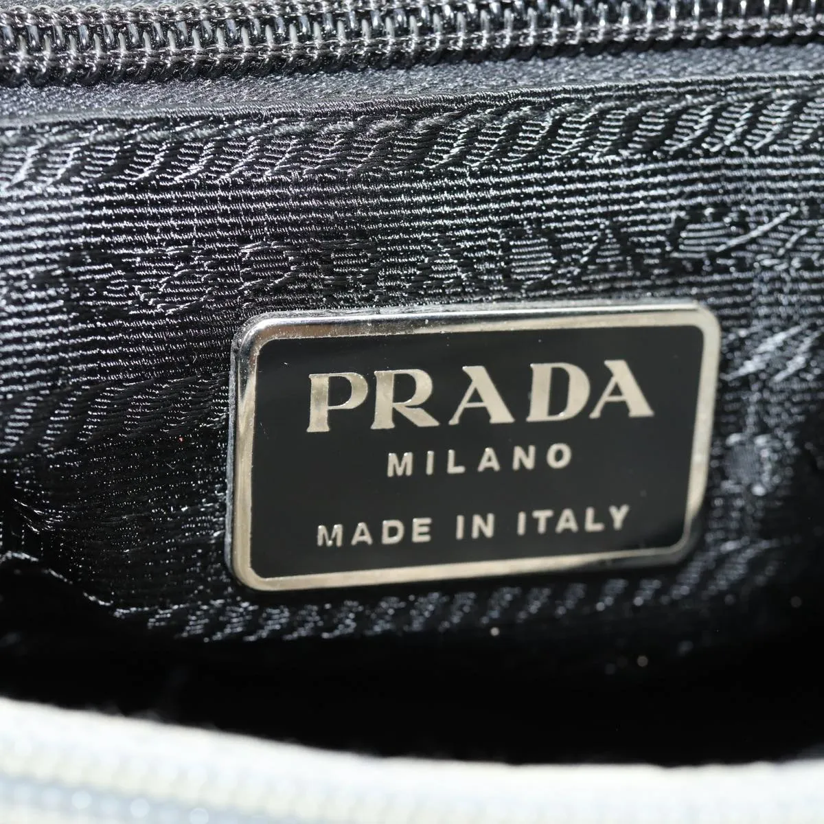 PRADA Chain Shoulder Bag Nylon Gray 74973