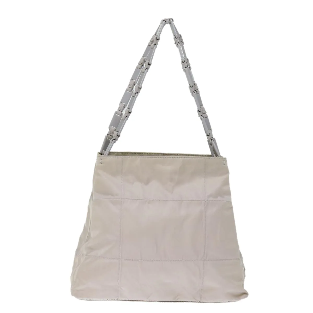 PRADA Chain Shoulder Bag Nylon Gray 74973