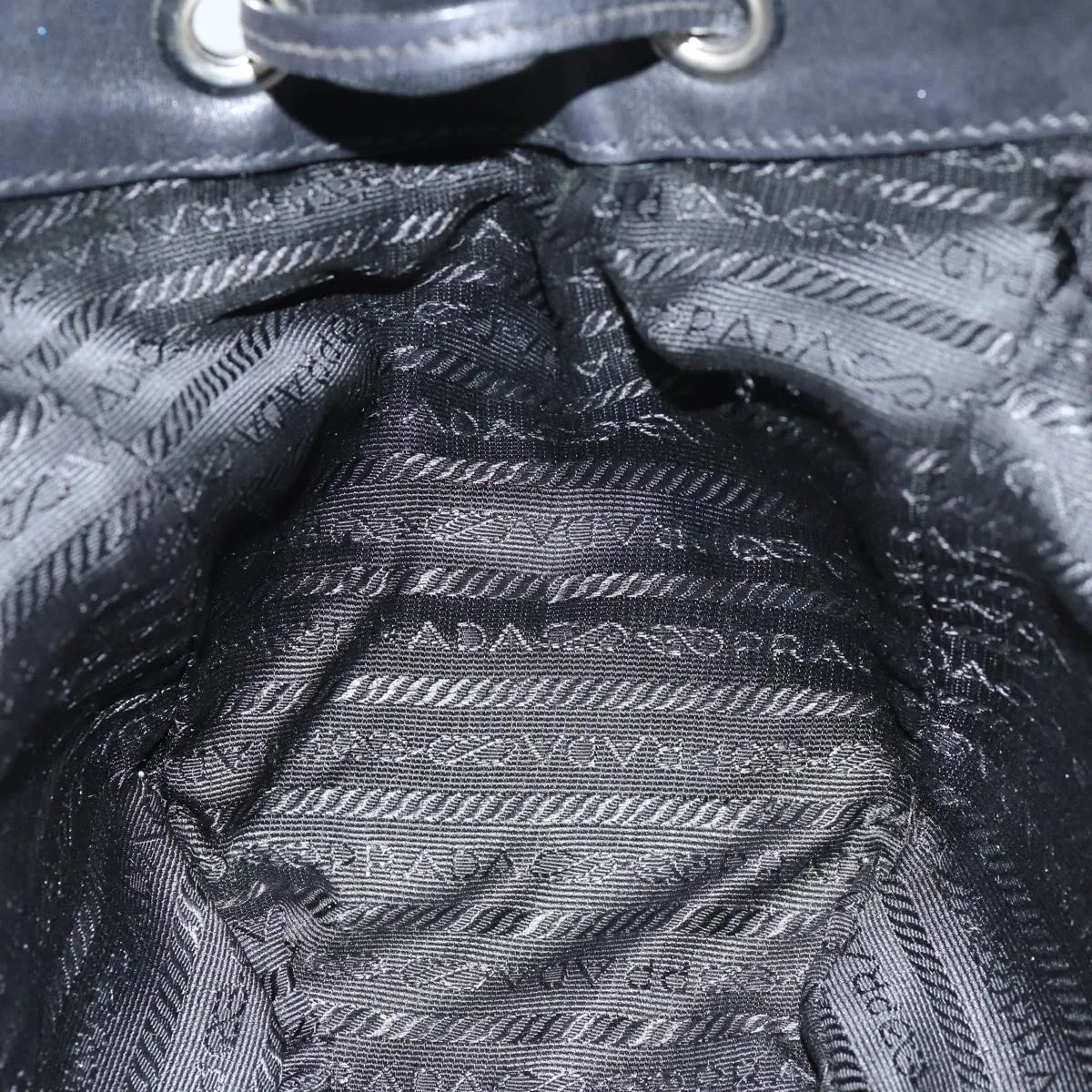 PRADA Shoulder Bag Canvas Leather Black 74887