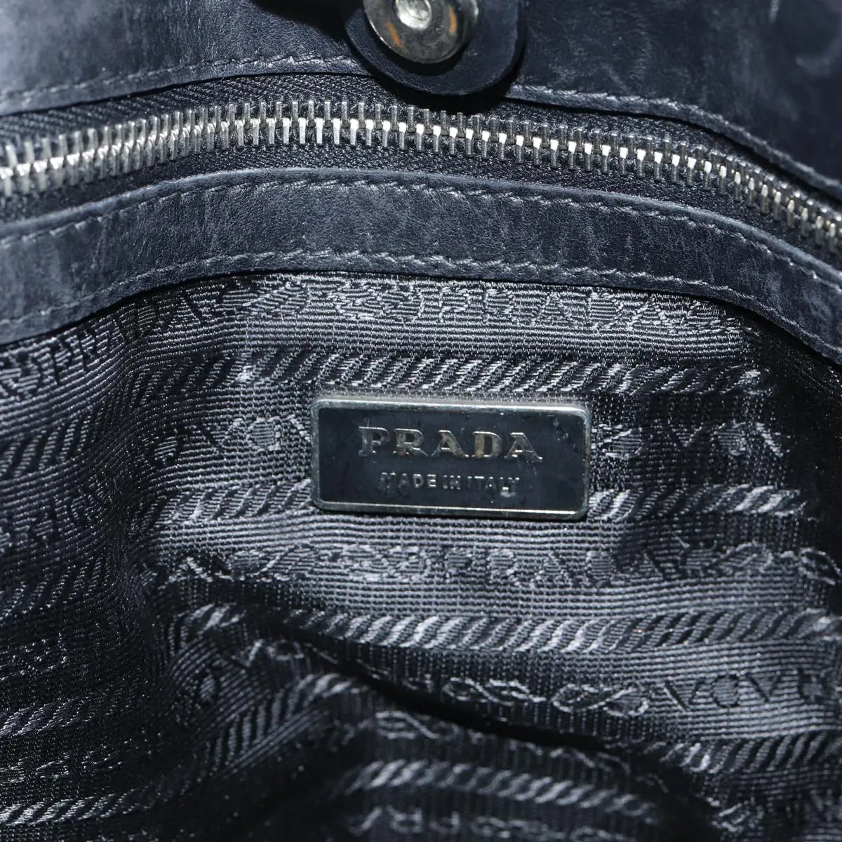 PRADA Shoulder Bag Canvas Leather Black 74887