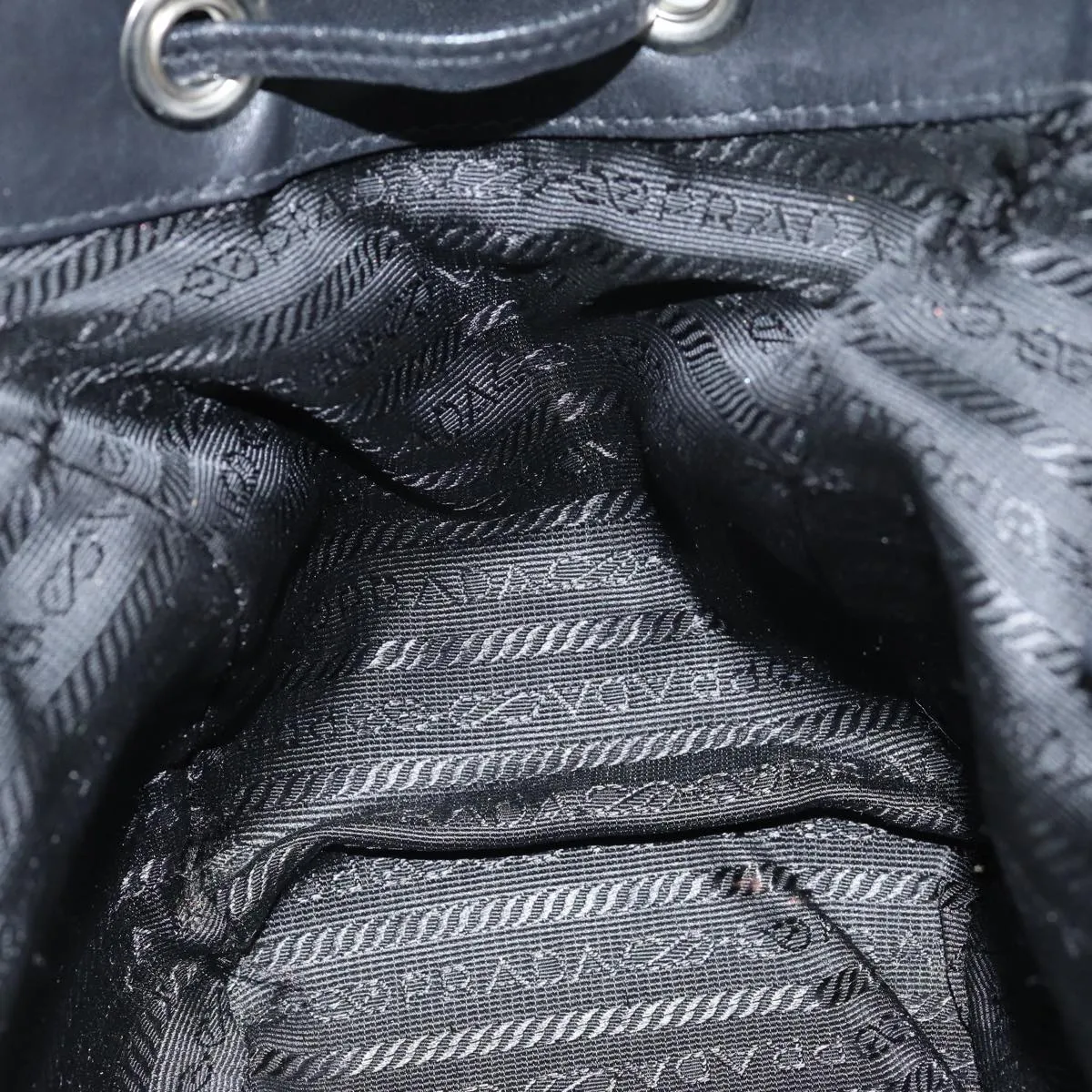 PRADA Shoulder Bag Canvas Leather Black 74887