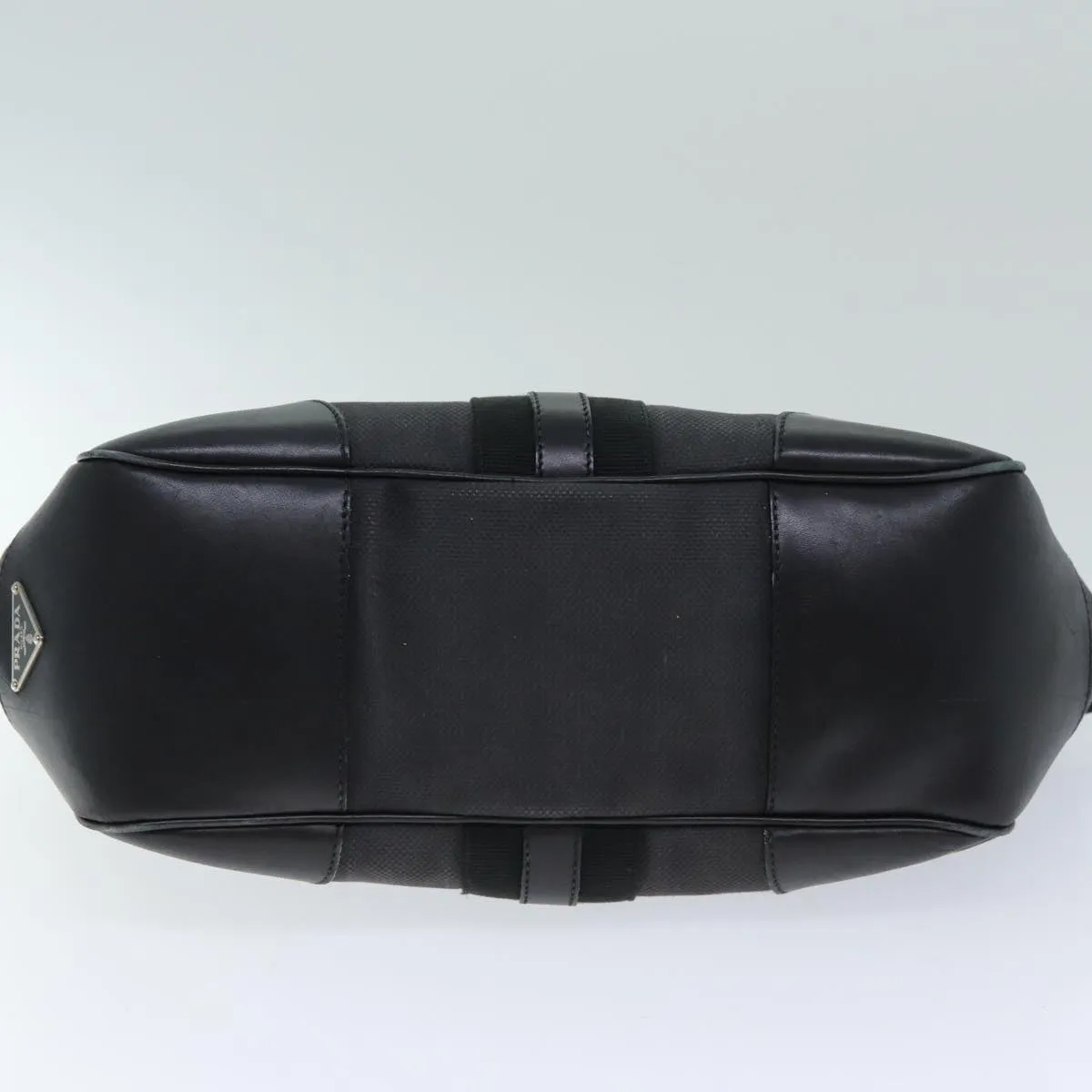 PRADA Shoulder Bag Canvas Leather Black 74887