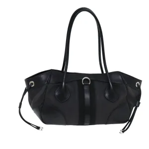 PRADA Shoulder Bag Canvas Leather Black 74887
