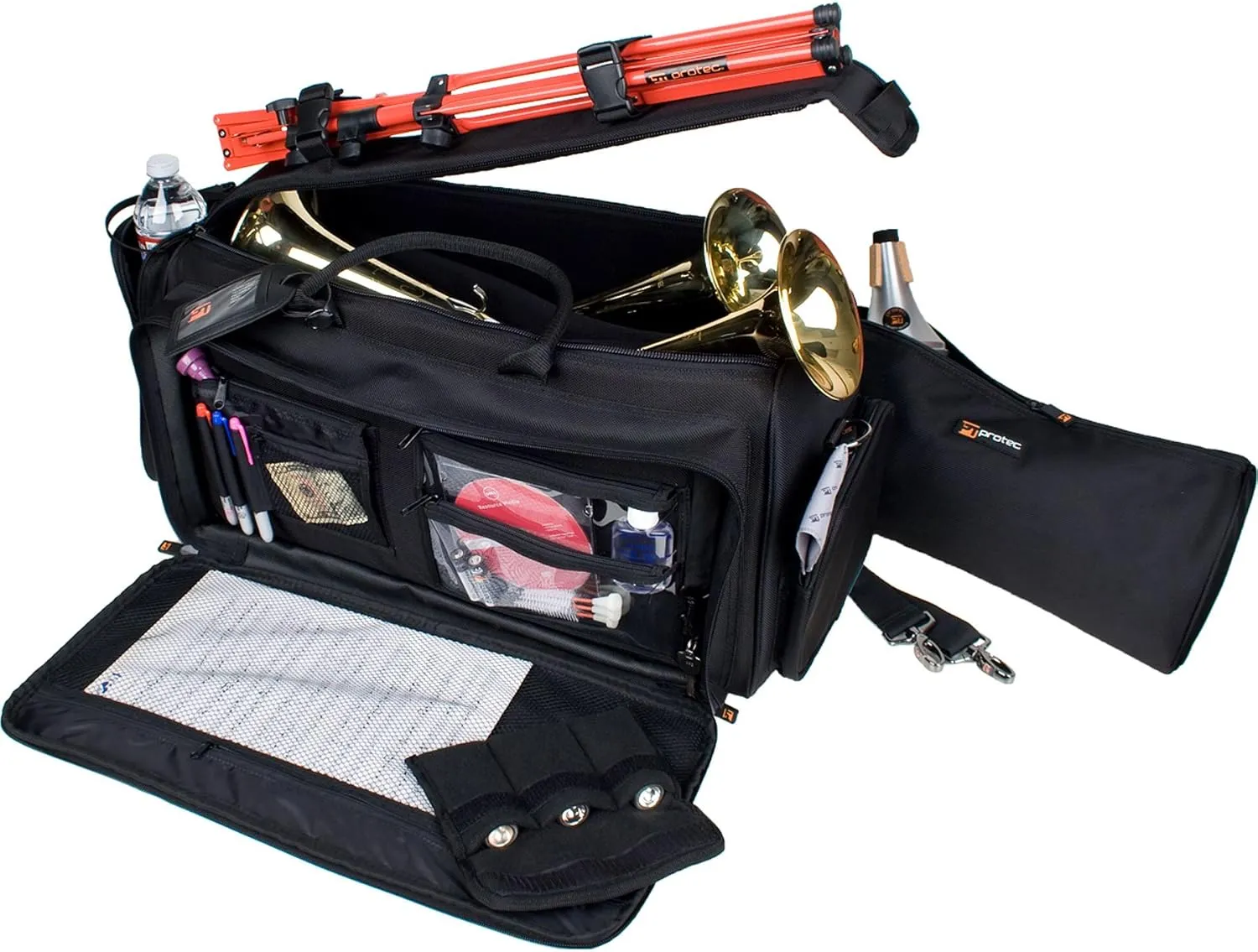 Protec Triple Horn Gig Bag with Removable Mute Storage Bag - Gold Series, Model C248