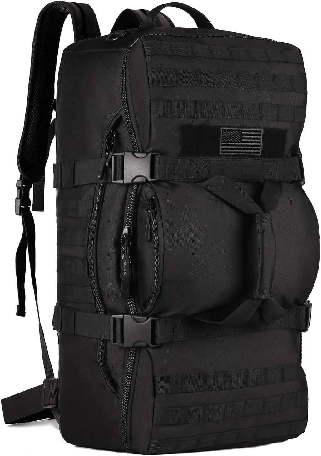 Protector Plus Tactical Travel Backpack 60L Military MOLLE Duffel Bag (Rain Cover & Patch Included)