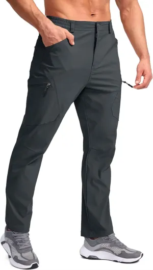 Pudolla Men's Lightweight Hiking Pants with 7 Pockets Quick Dry Water Resistant Fishing Travel Pants