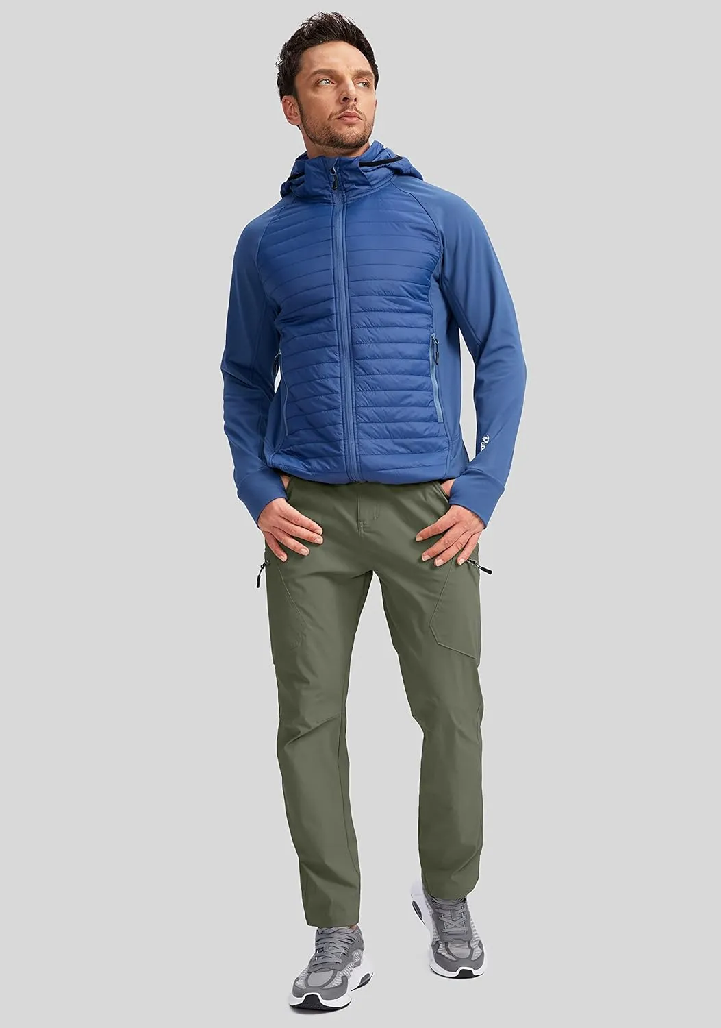 Pudolla Men's Lightweight Hiking Pants with 7 Pockets Quick Dry Water Resistant Fishing Travel Pants