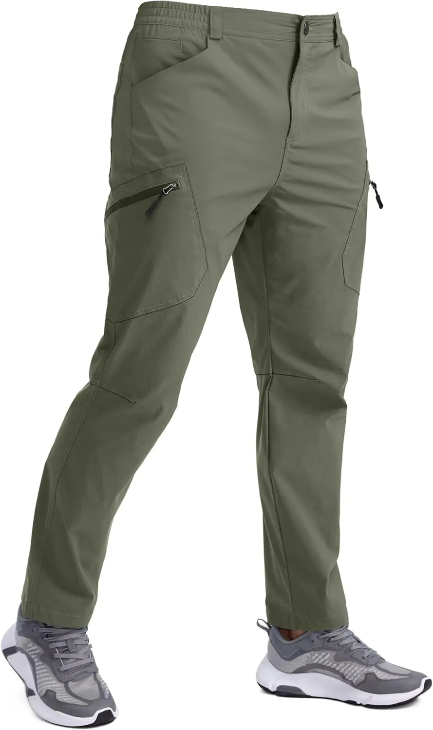 Pudolla Men's Lightweight Hiking Pants with 7 Pockets Quick Dry Water Resistant Fishing Travel Pants