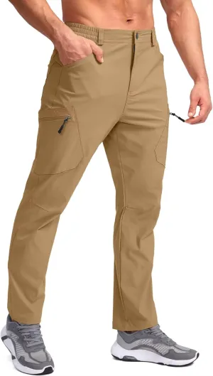 Pudolla Men's Lightweight Hiking Pants with 7 Pockets Quick Dry Water Resistant Fishing Travel Pants