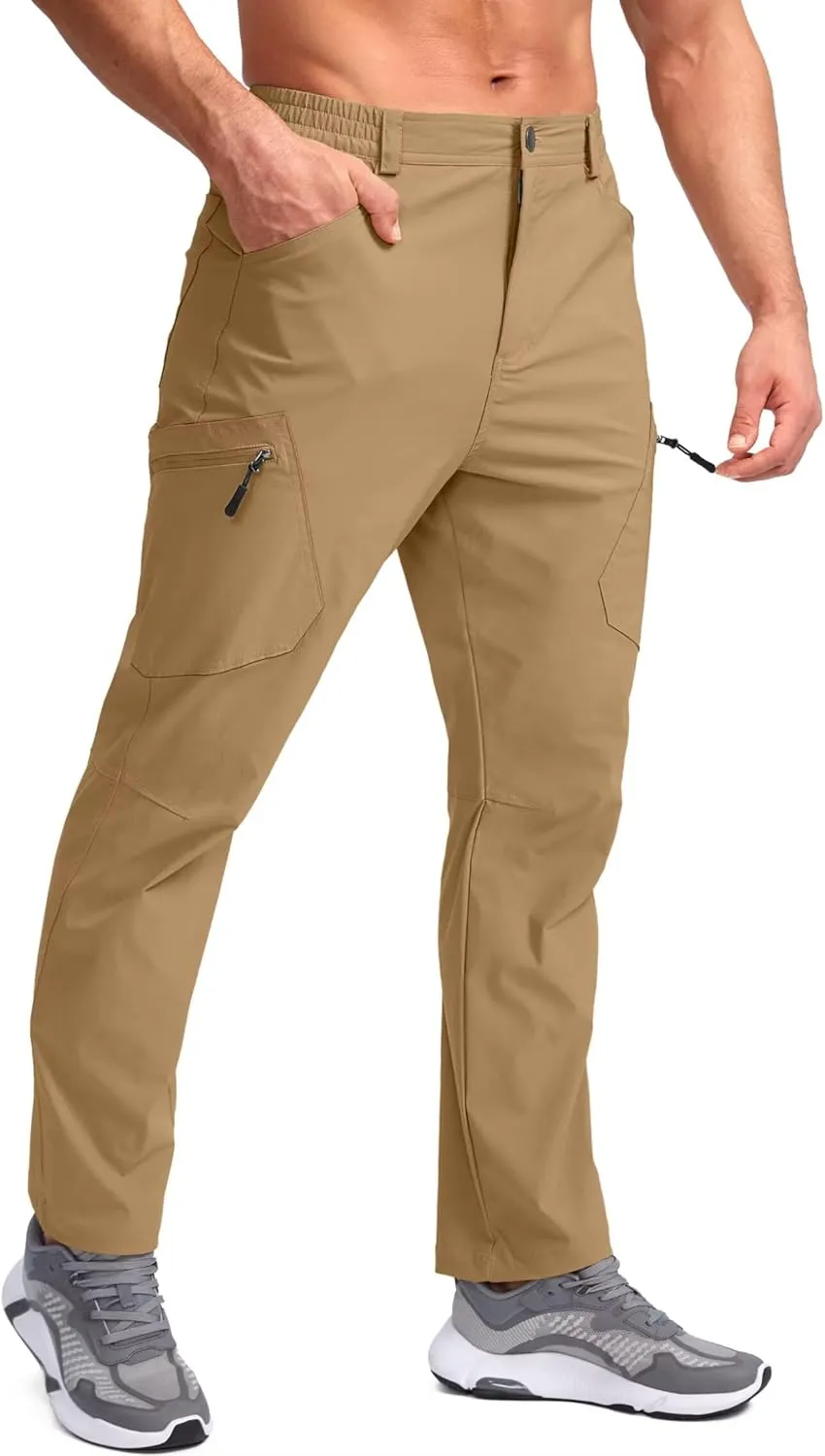 Pudolla Men's Lightweight Hiking Pants with 7 Pockets Quick Dry Water Resistant Fishing Travel Pants