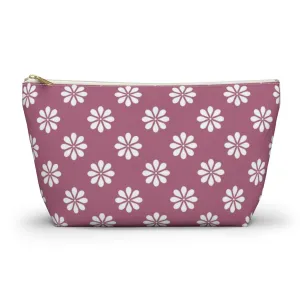 Purple Floral Accessory Pouch w T-bottom
