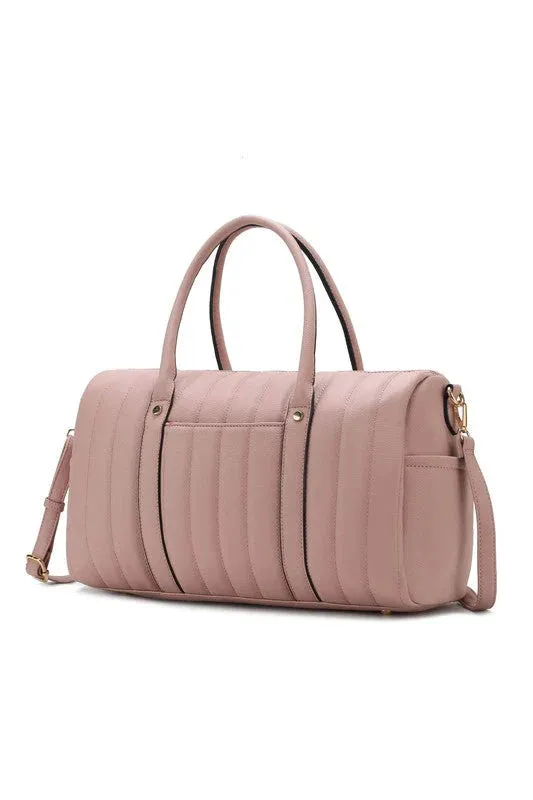 Quilted Weekender Duffle Bag