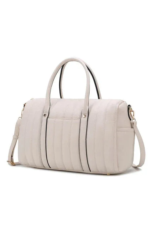 Quilted Weekender Duffle Bag