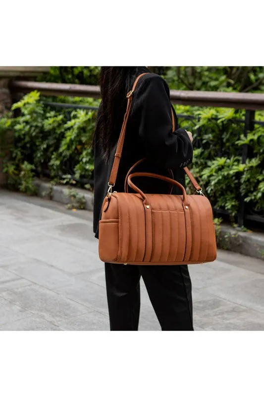 Quilted Weekender Duffle Bag