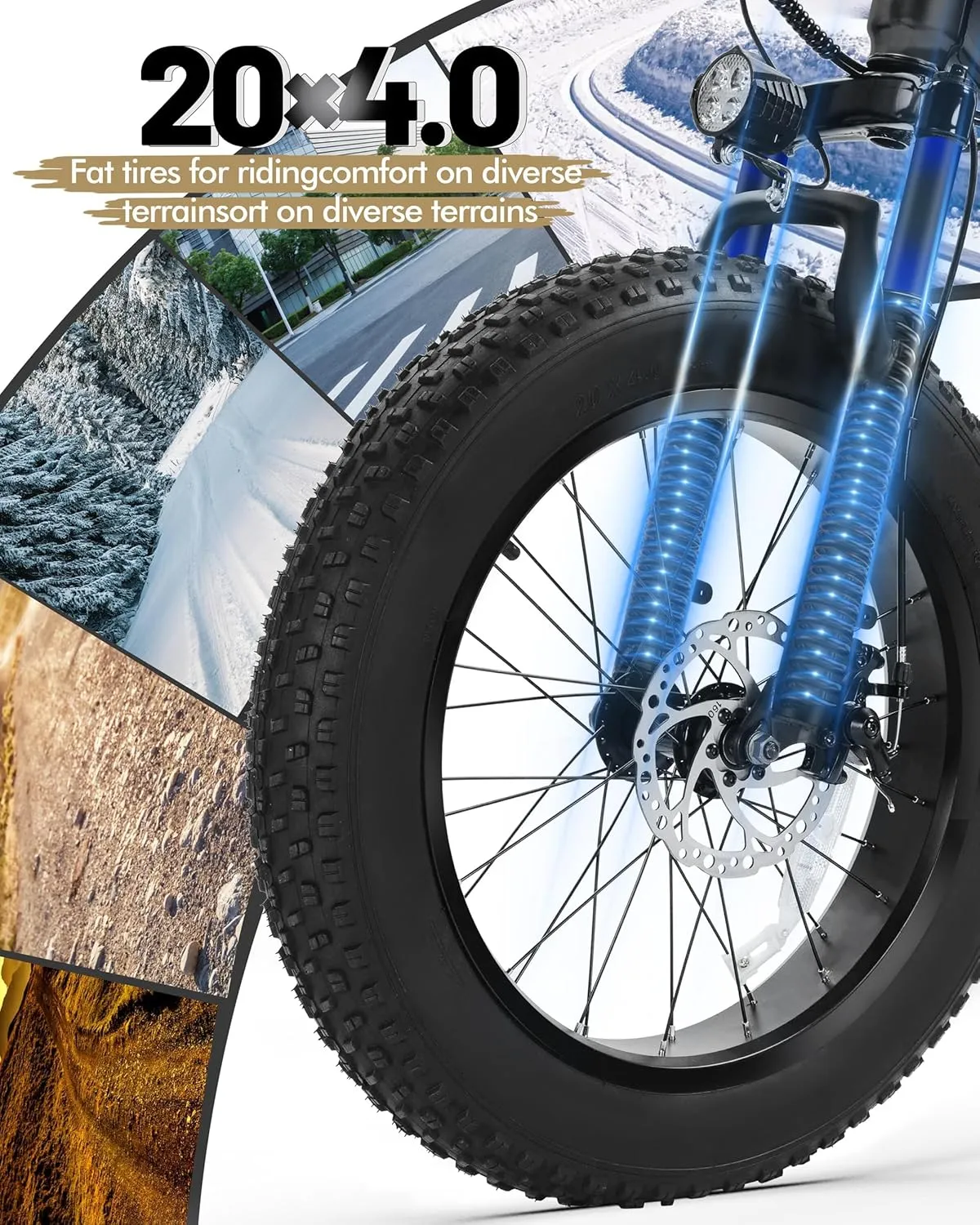 Racer Fat tire Electric Bike for Adults - 28MPH Mountain Ebike with Peak 1200W Brushless Motor, 499Wh Removable Battery, 20X4.0 Tire Step Over E-MTB with 7-Speed