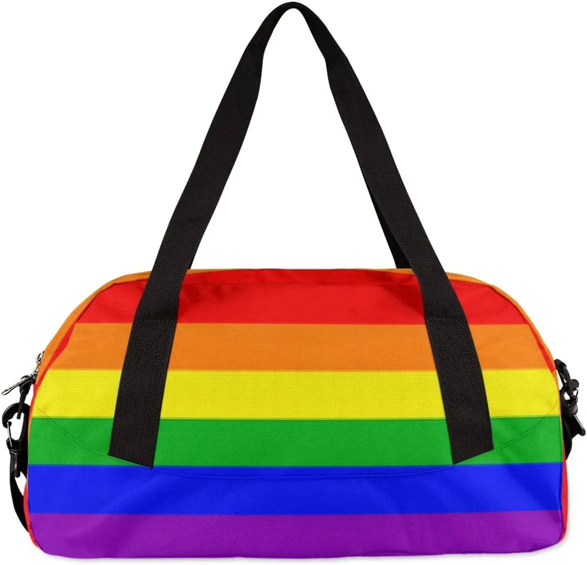 Rainbow Flag Kids Duffel Bag for Girls Boys Teens, Rainbow Pixel Wind Dance Bag Overnight Small Duffel Bag Carry On Weekend Sports Gym Travel Bag for School Practice Gymnastics Ballet