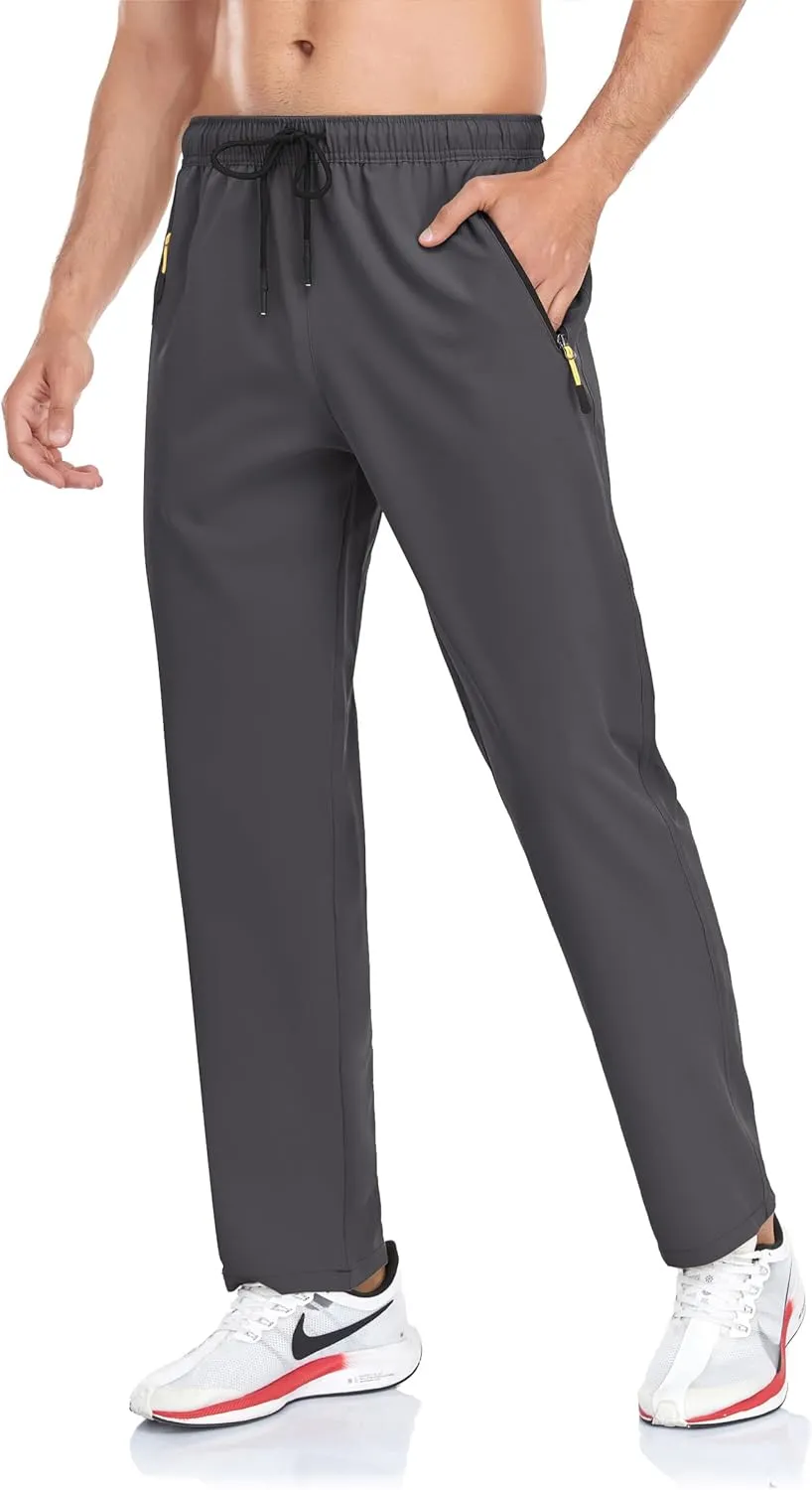 Rapoo Men's Lightweight Pants with Zipper Pockets Quick Dry Workout Athletic Travel Pants