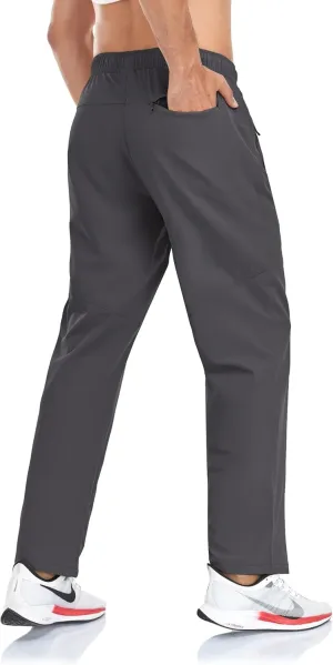 Rapoo Men's Lightweight Pants with Zipper Pockets Quick Dry Workout Athletic Travel Pants