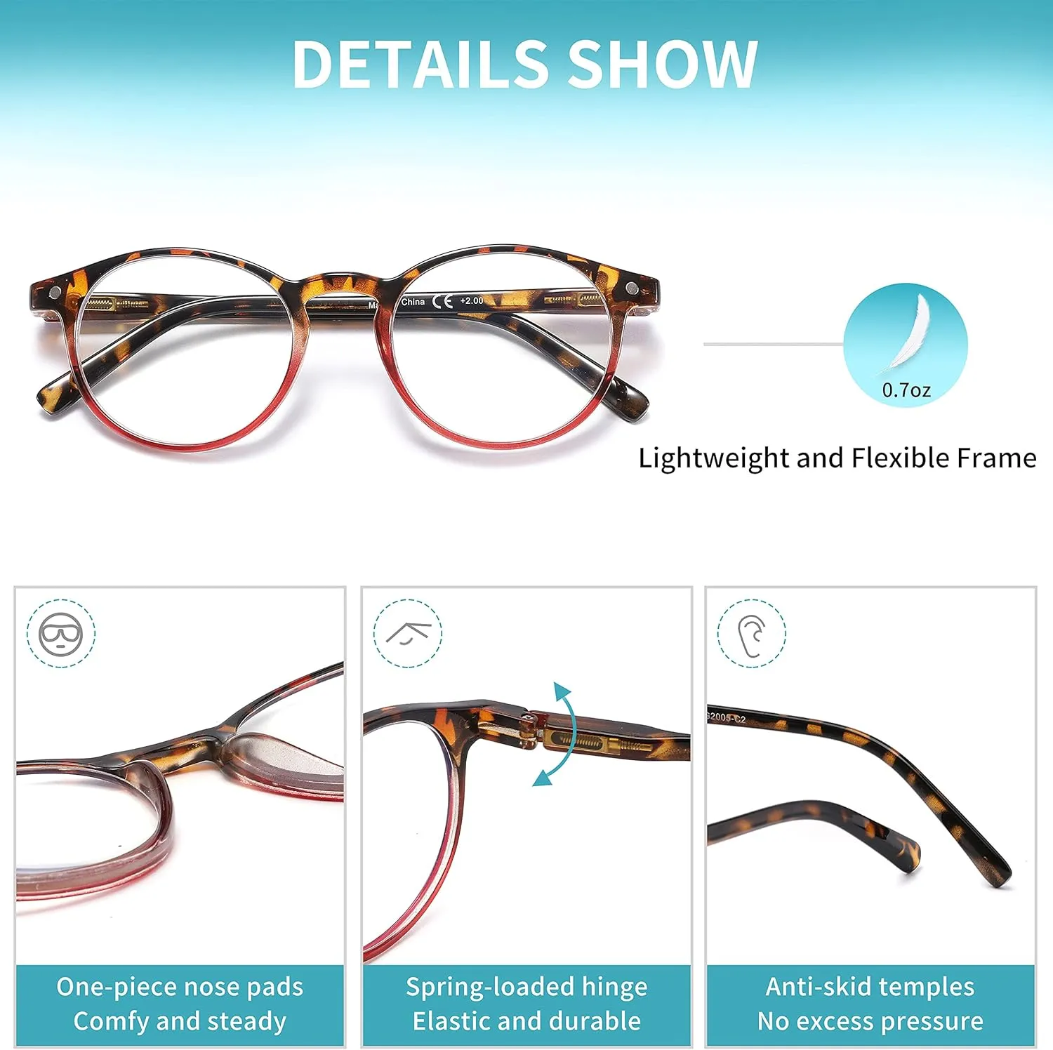 Reading Glasses for Women - Blue Light Blocking Ladies Spring Hinge Readers with Pouches Anti Eyestrain/Glare Women's Computer Eyeglasses (4 Pairs Mix Color, 3.00)