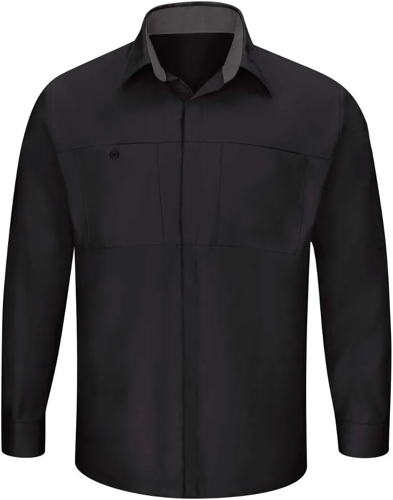 Red Kap Men's Long Sleeve Performance Plus Shop Shirt with Oilblok Technology