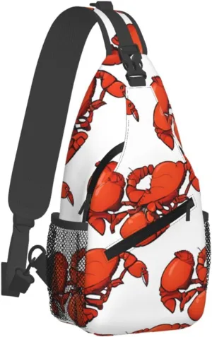 Red Lobster Printed Print Cross Chest Bag Diagonally Durable & Comfortable For Travel And Daily Use