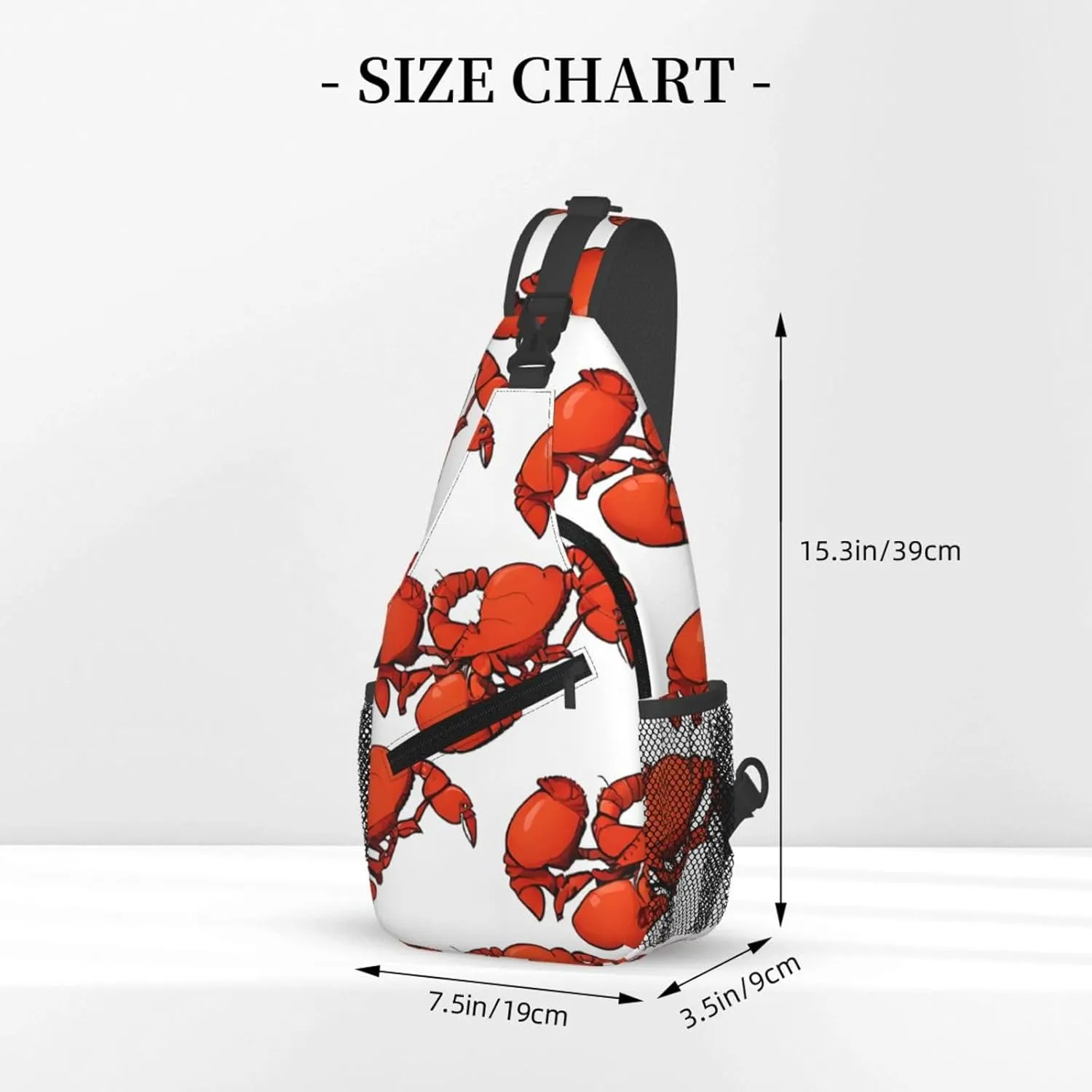 Red Lobster Printed Print Cross Chest Bag Diagonally Durable & Comfortable For Travel And Daily Use