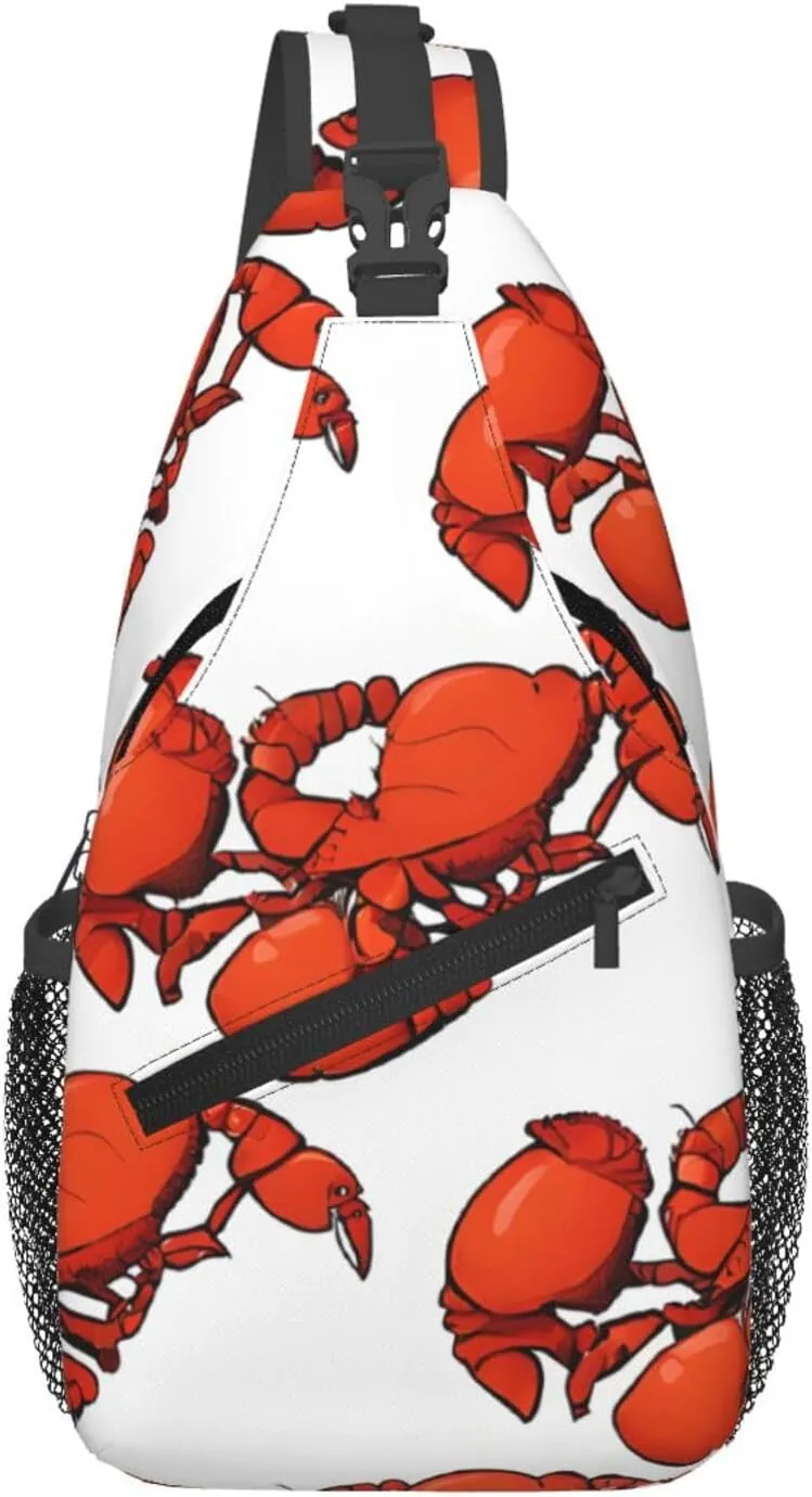 Red Lobster Printed Print Cross Chest Bag Diagonally Durable & Comfortable For Travel And Daily Use