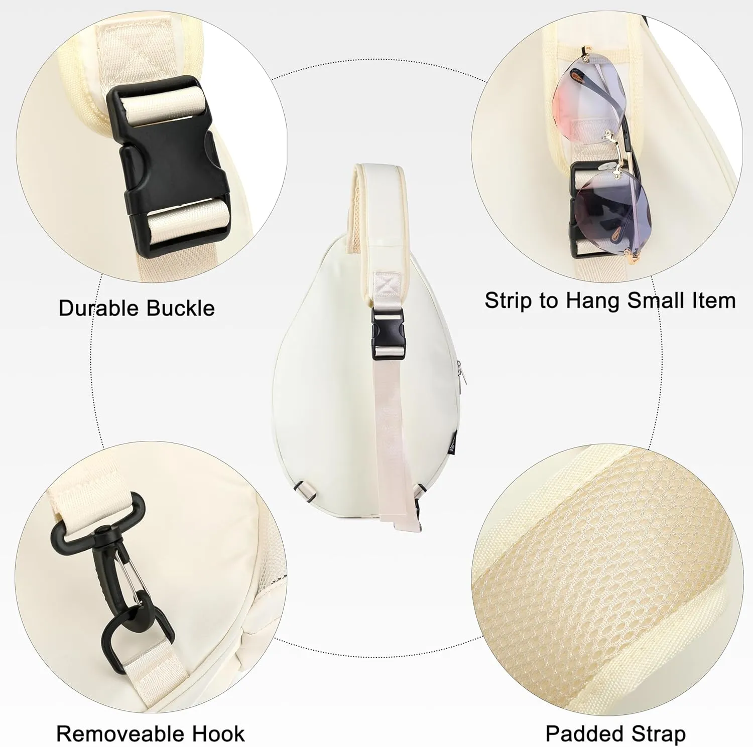 Rejolly Tennis Crossbody Bag for Women Men Quilted Sling Bag for Tennis Racket, Pickleball Paddles, Badminton Racquet