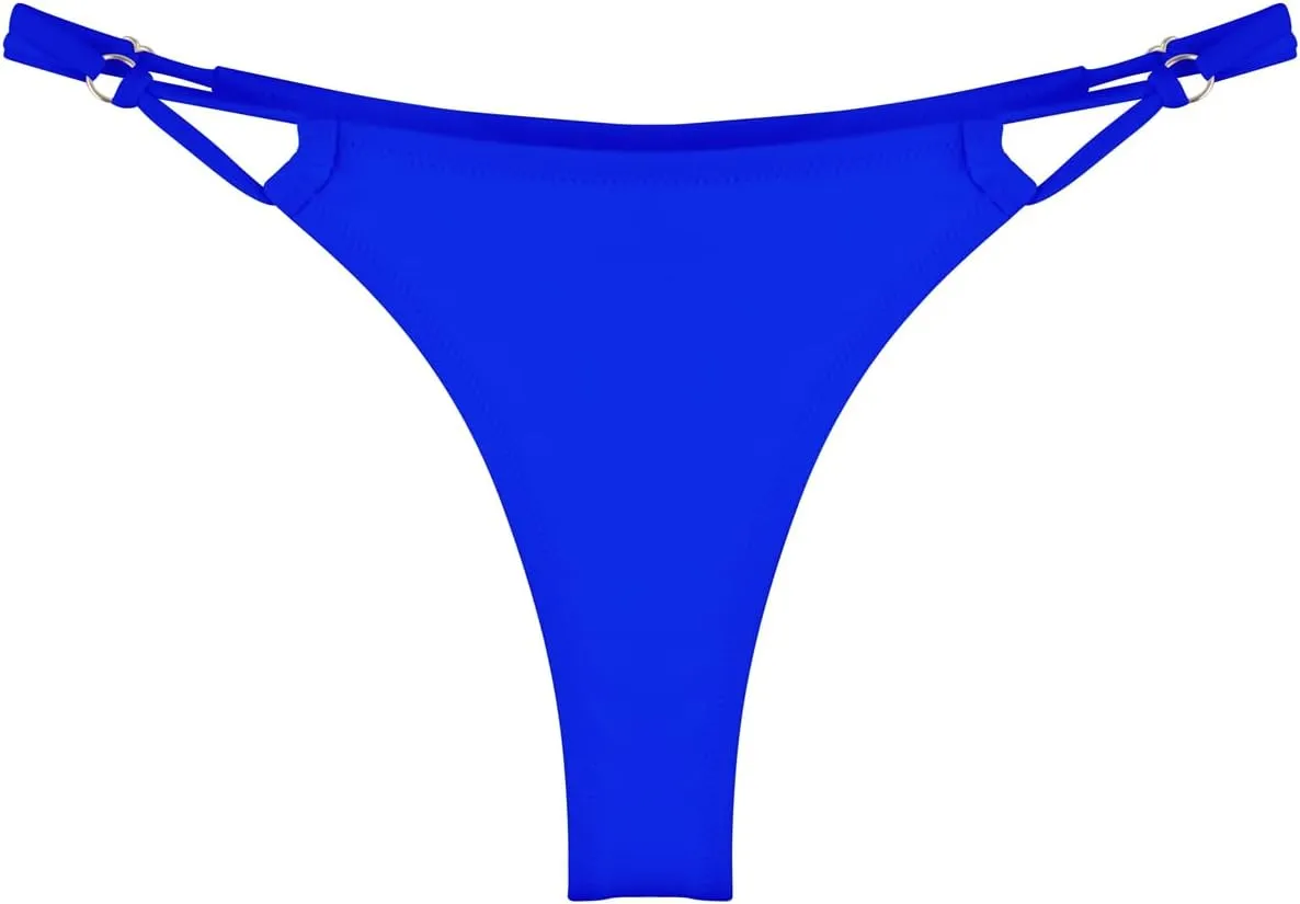 RELLECIGA Women’s Low Rise Sexy Thong Bikini Bottom Adjustable High Leg Swimsuit Bottoms