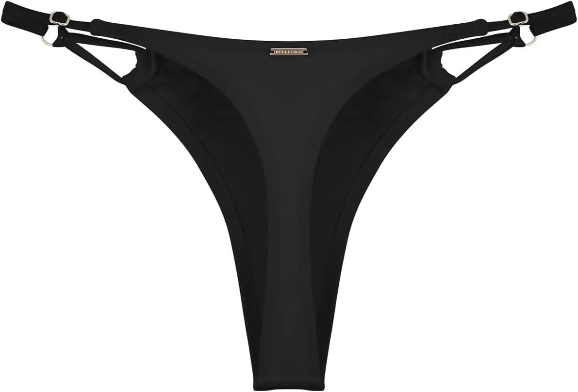 RELLECIGA Women’s Low Rise Sexy Thong Bikini Bottom Adjustable High Leg Swimsuit Bottoms