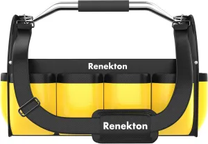 Renekton Tool Bag, 16-inch Close Top Wide Mouth Storage Tool Bag, Open Top Tool Organizer Bag with 20 Pockets, Adjustable Shoulder Stra, Multi-pocket Tool Organizer
