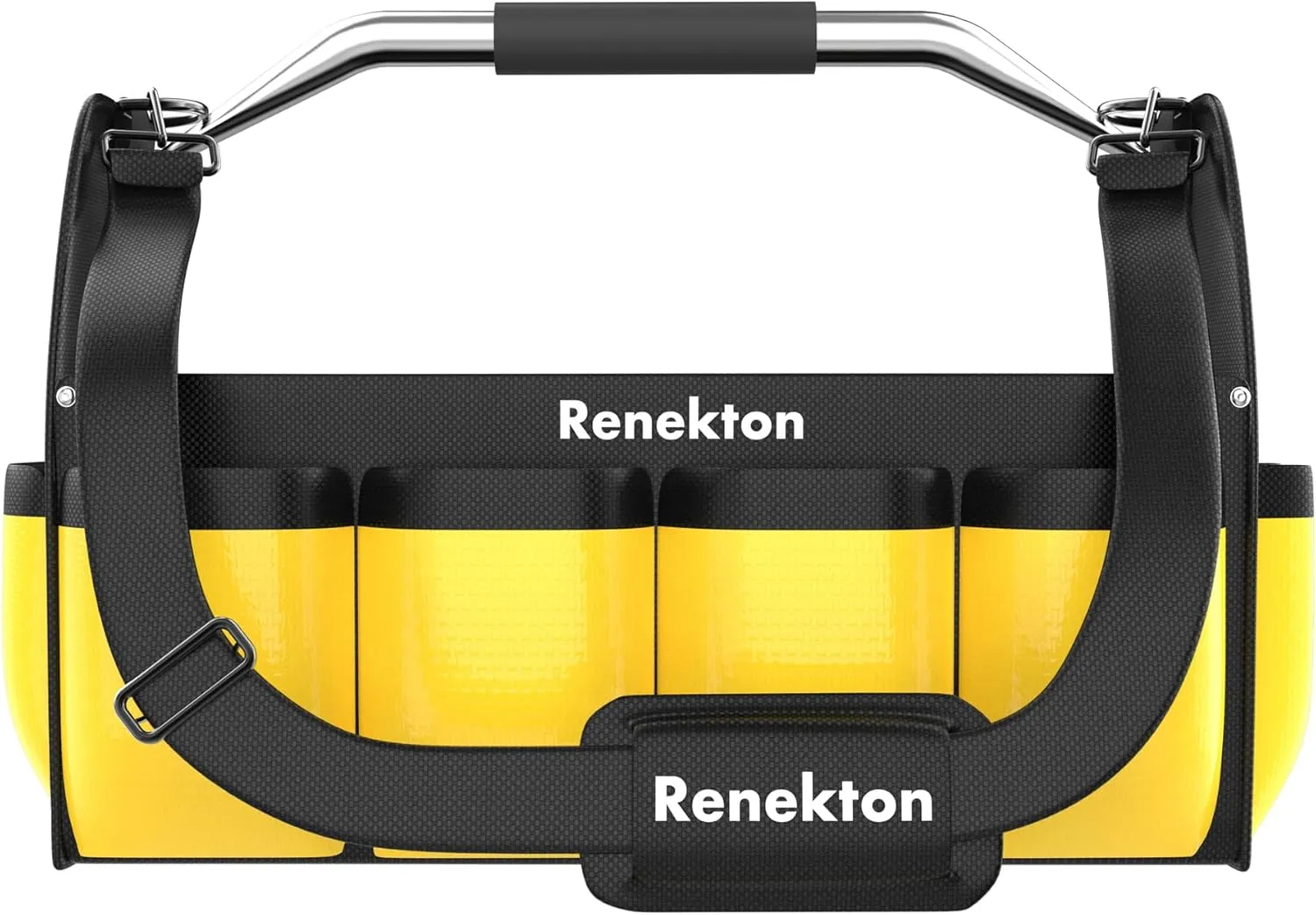 Renekton Tool Bag, 16-inch Close Top Wide Mouth Storage Tool Bag, Open Top Tool Organizer Bag with 20 Pockets, Adjustable Shoulder Stra, Multi-pocket Tool Organizer