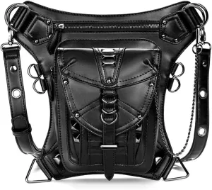 Retro Leather Steampunk Motorcycle Crossbody Shoulder Waist Bag
