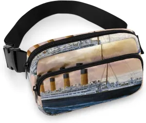 Retro Titanic Famous Old Historic Belt Bag for Women Men Fashion Crossbody Waist Bag with Adjustable Strap for Hiking Travel