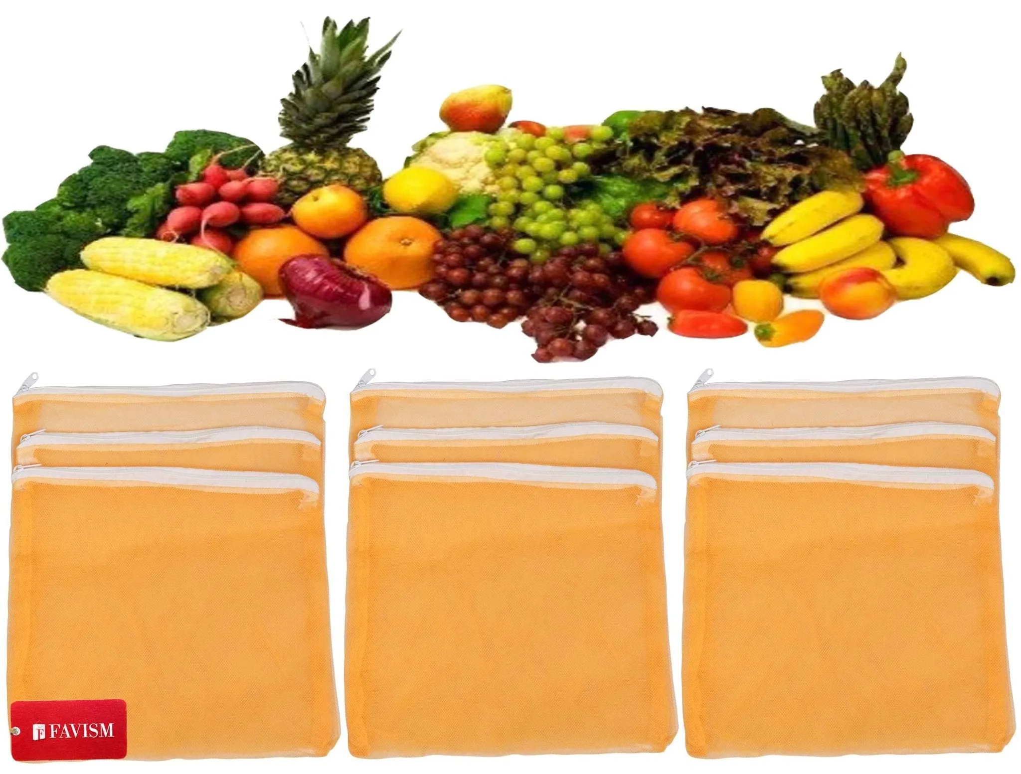 Reusable fruits bags | vegetable bags I grocery bags pack of 9 pcs.