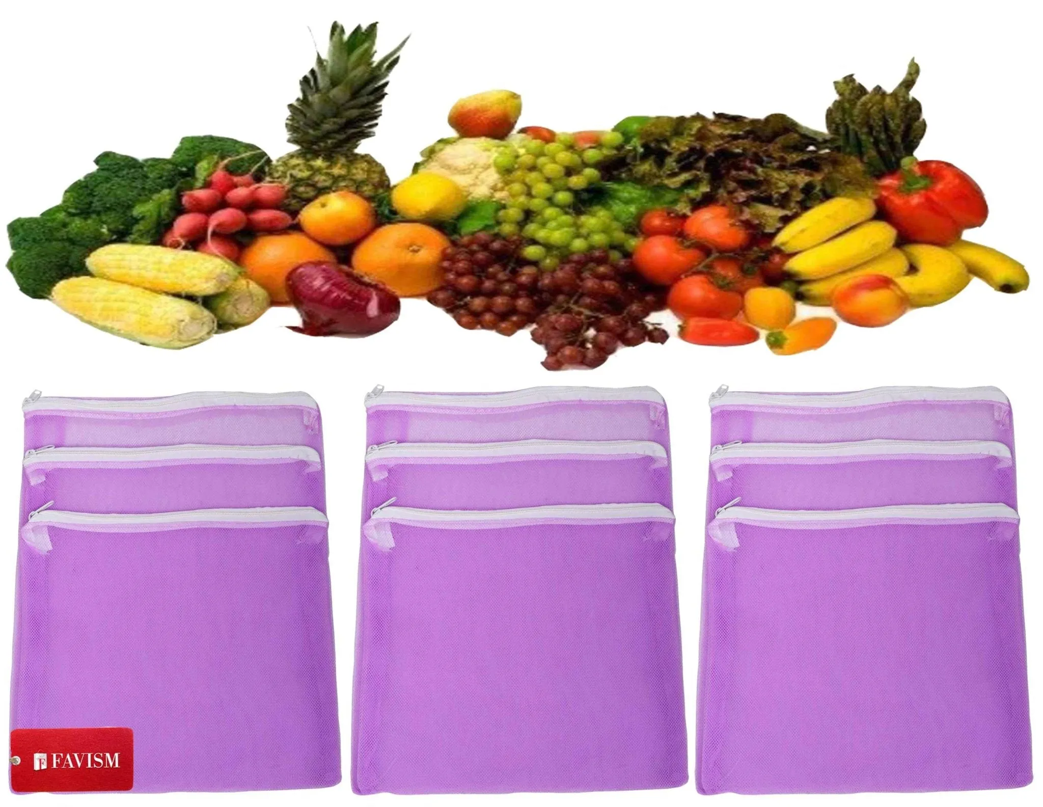 Reusable fruits bags | vegetable bags I grocery bags pack of 9 pcs.