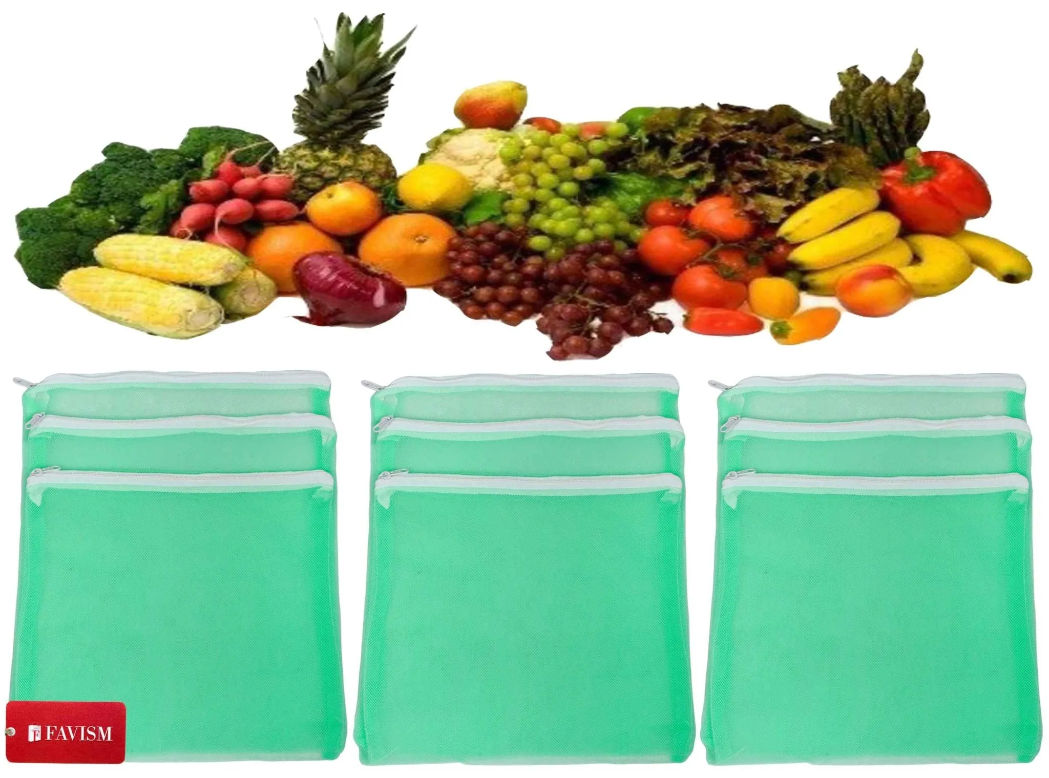 Reusable fruits bags | vegetable bags I grocery bags pack of 9 pcs.
