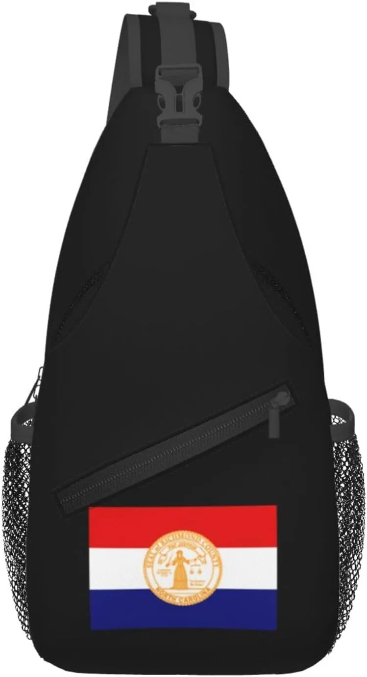 Richmond County Flag Crossbody Bags For Women Men Chest Backpack Gym Shoulder Bag Travel Outdoor Sports Casual Crossbody Bags