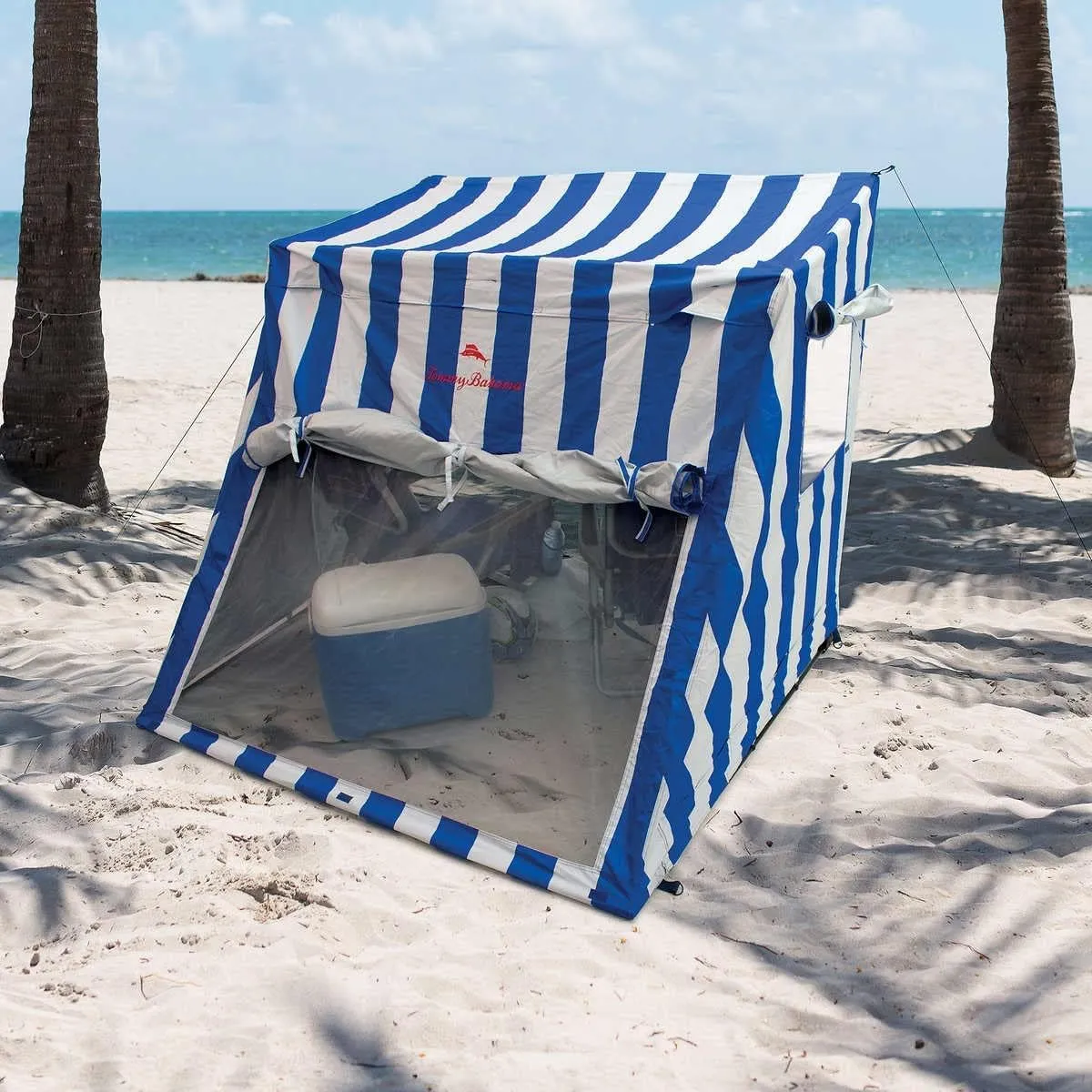 Rio Brands - Beach Sun Shelter - Shade Tent - Blue & White Striped